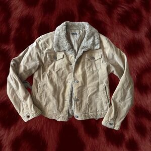 Clash Jeans Tan Corduroy Jacket with Sherpa